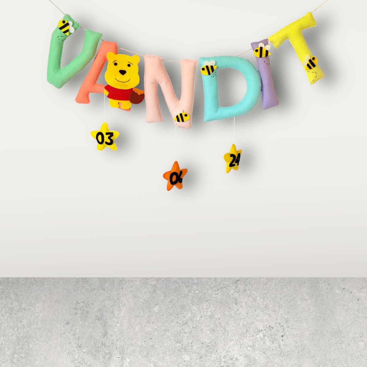 Pooh Theme Name Bunting
