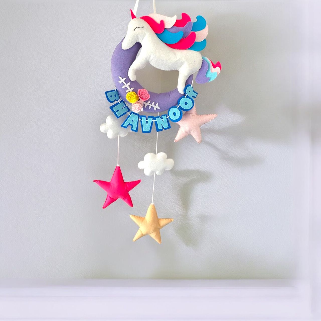 Personalized Unicorn Moon Wall Hanging
