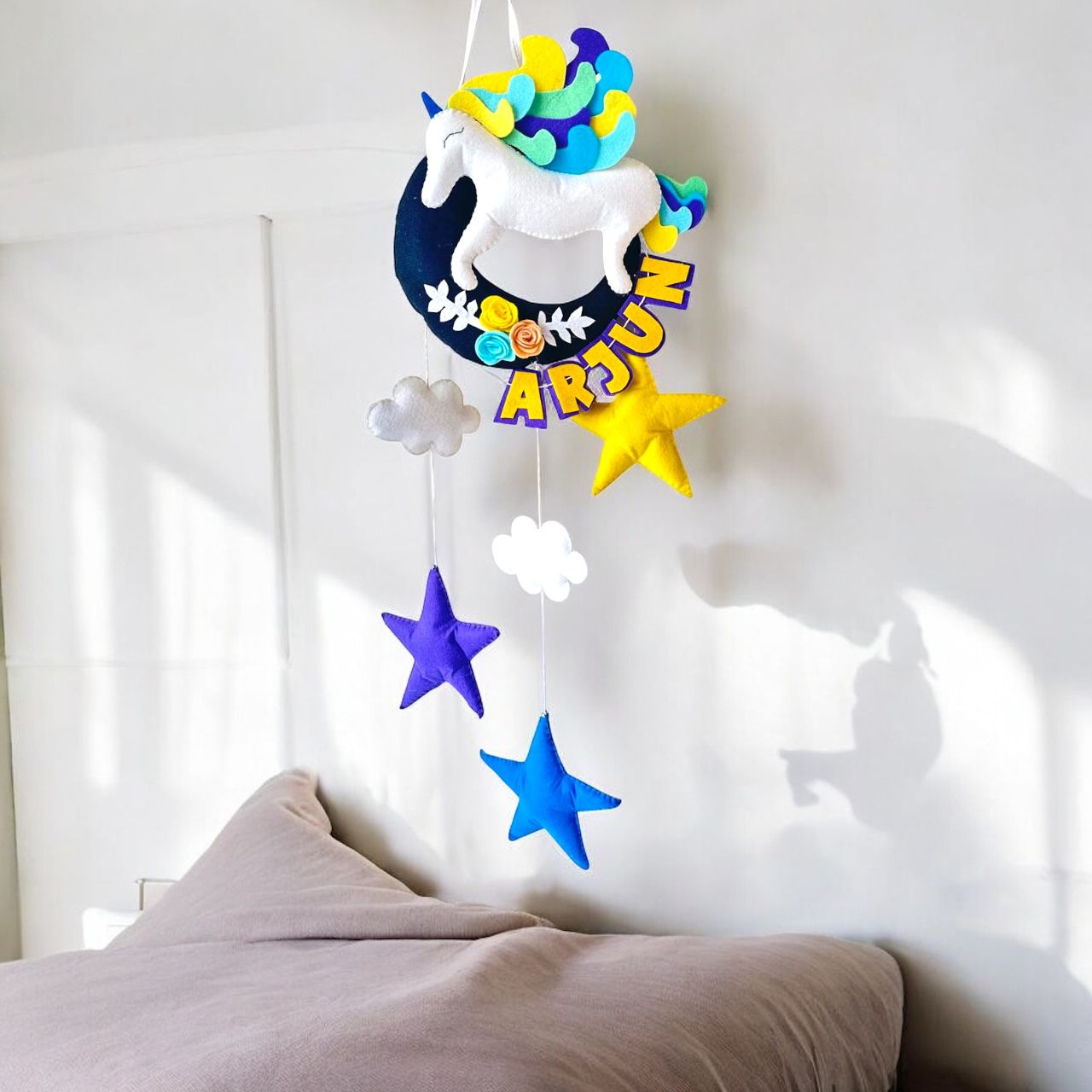 Personalized Unicorn Moon Wall Hanging