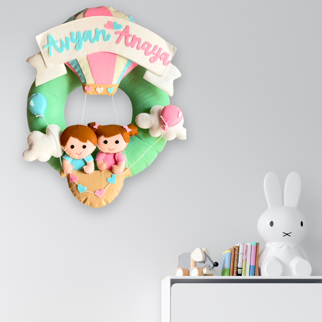 Up & Away Together - Sibling Wall Hanging