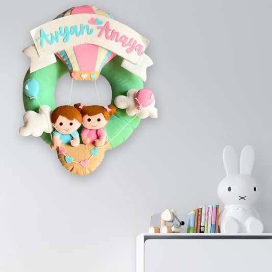 Up & Away Together - Sibling Wall Hanging