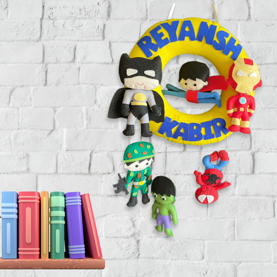 Superhero Name Wall Hanging for Siblings