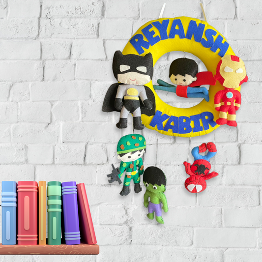 Superhero Name Wall Hanging for Siblings