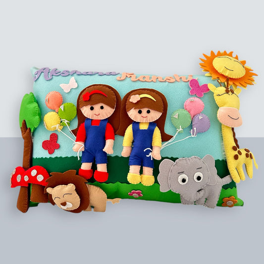 Personalized Sibling 3D Pillow