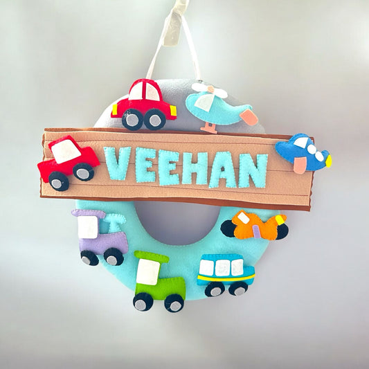 Personalized Vehicle themed Wall Hanging - Zoom into adventure