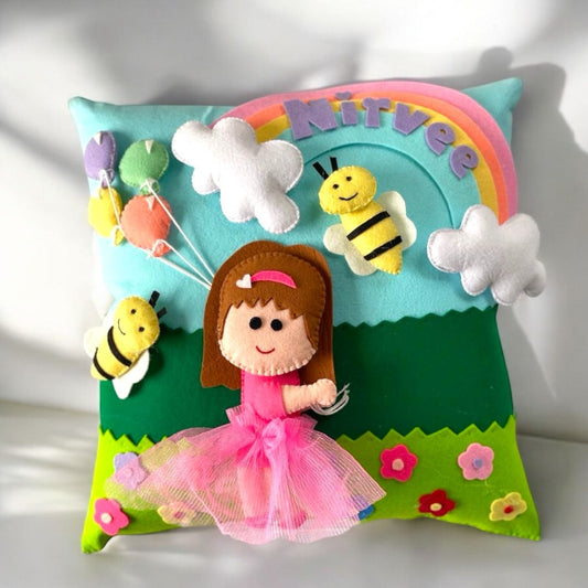 Personalized Rainbow-Girl Theme 3D Pillow